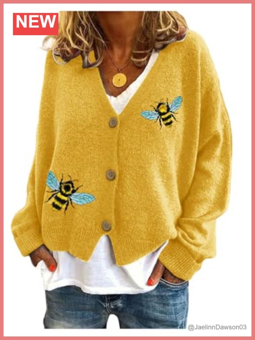 Embroidered V-Neck Button Down Cardigan Sweater